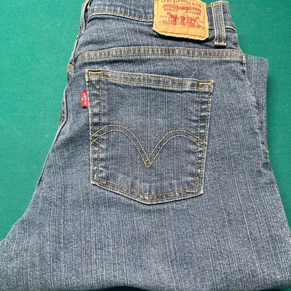 Levis Classic  Ladies 550 Indigo Straight-Leg Jeans with Signature Back Pocket